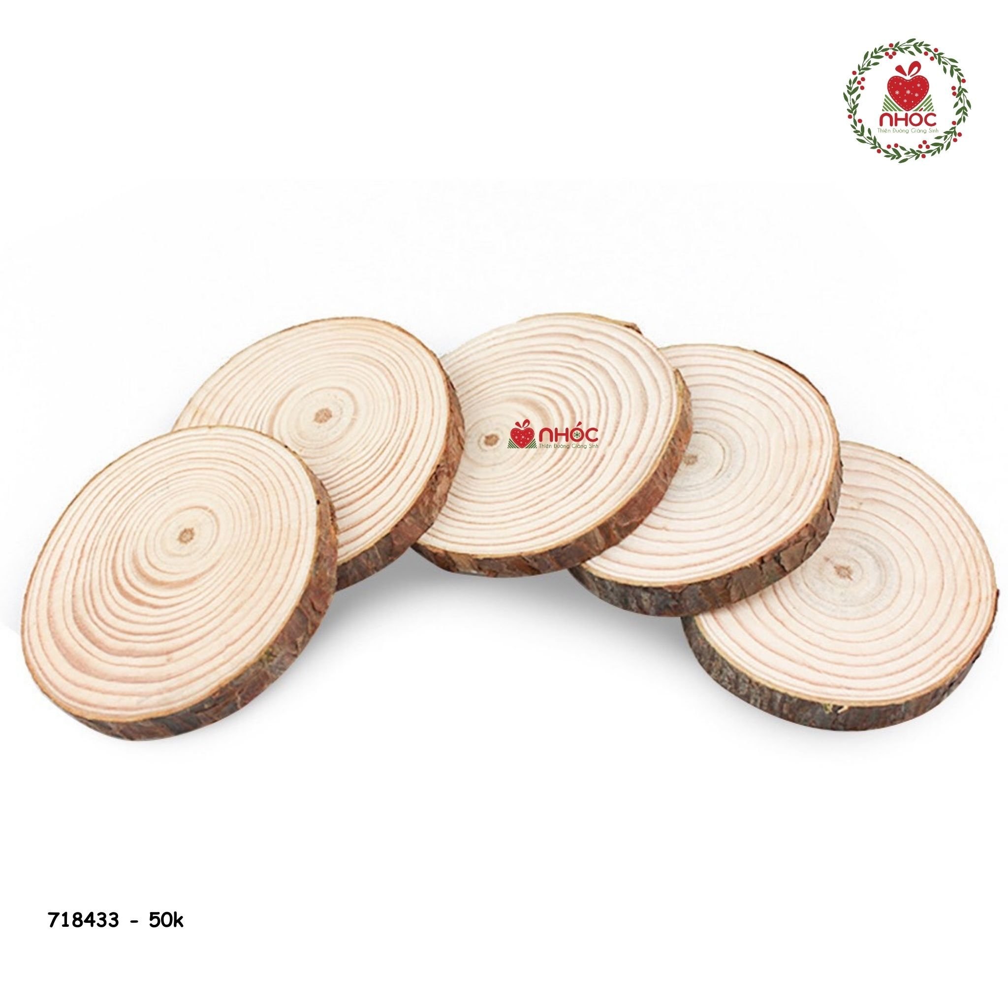 Phụ kiện trang trí noel dây gỗ tròn - 5001