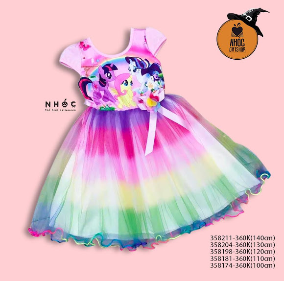 Đầm ngựa pony váy lưới nhiều màu - 36001 - Hồng - 110cm