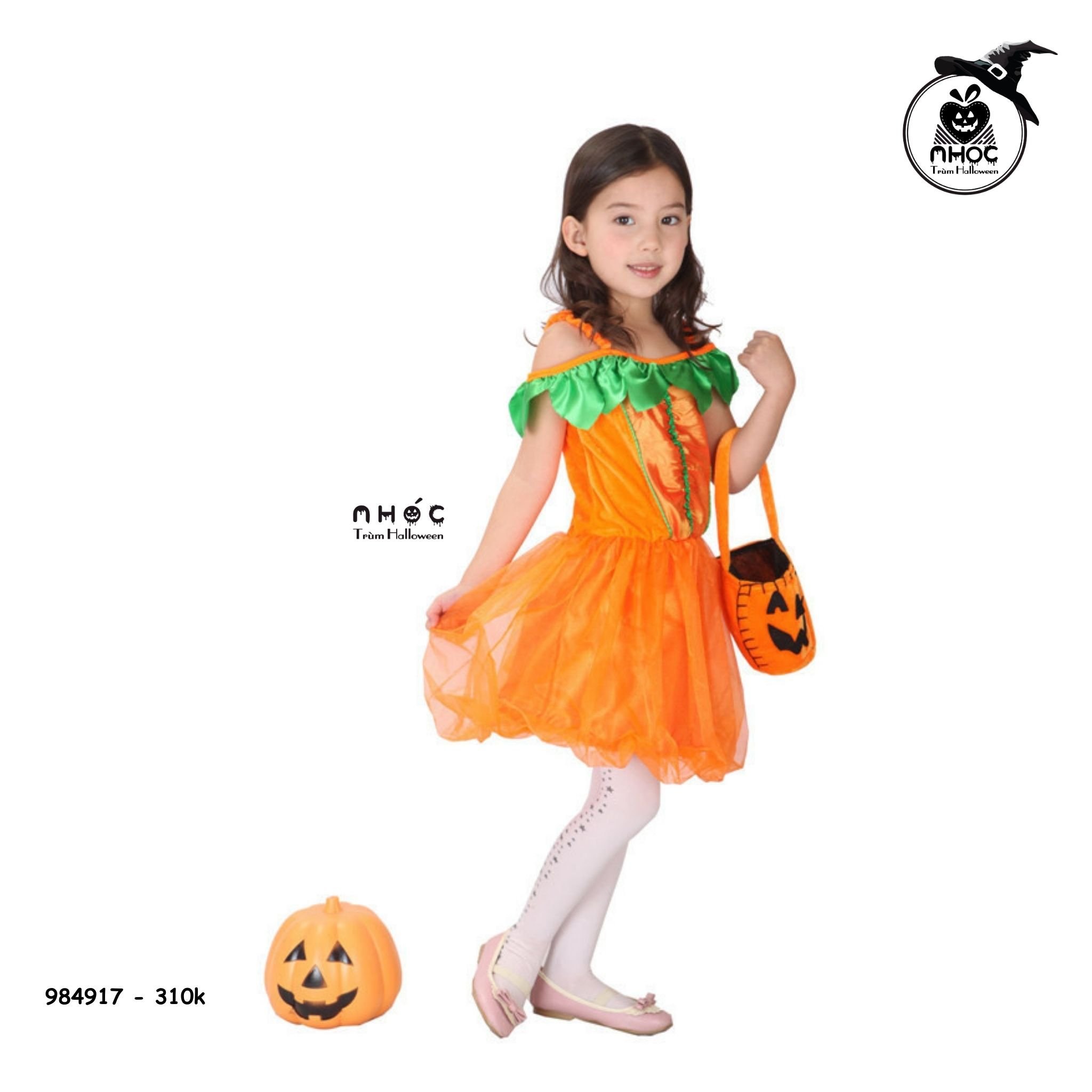 Đầm halloween bí vải nhung váy voan - Size L - 31001