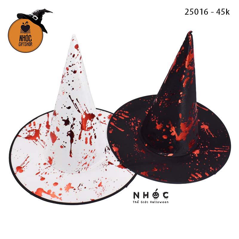 Mũ phù thủy vải phi bóng máu - Đen - 4501