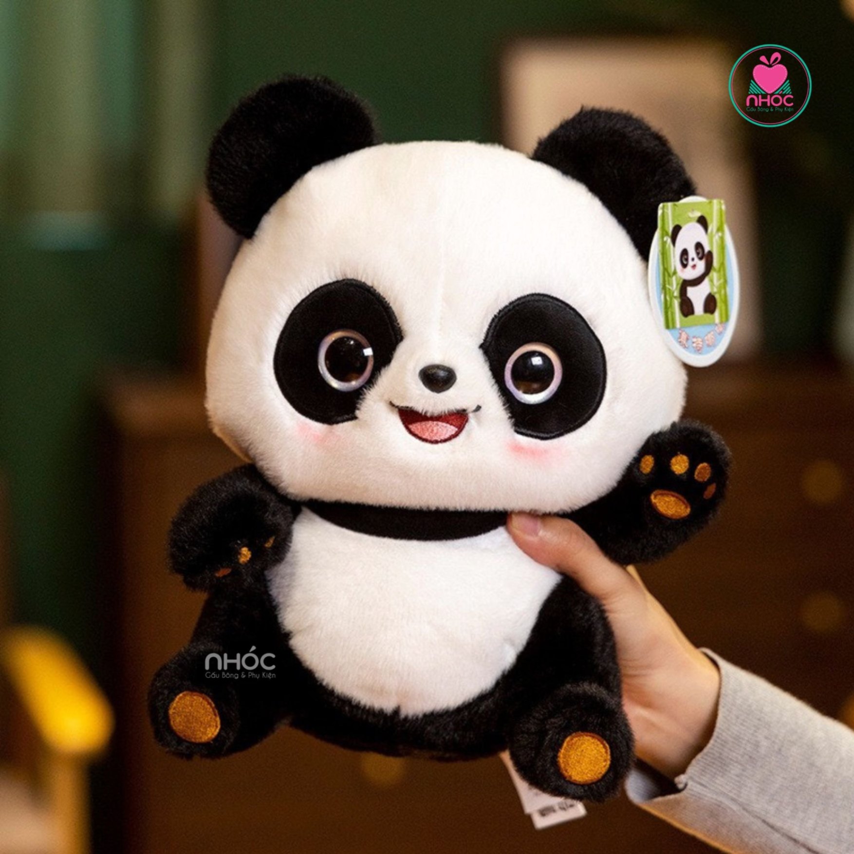Thú bông nhỏ Panda lông xù ngồi CH - 20140