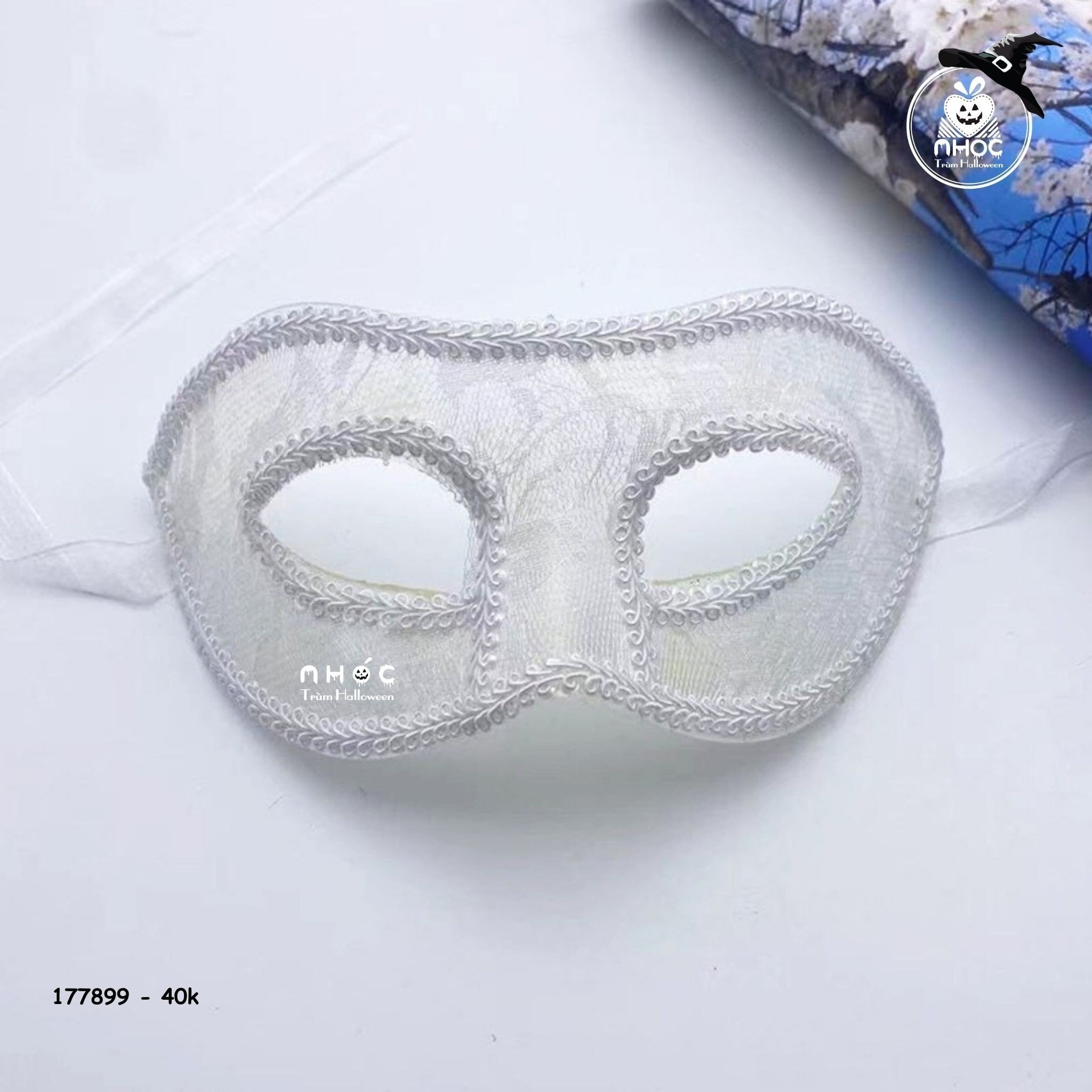 Mặt nạ ren trơn - Trắng - 4001