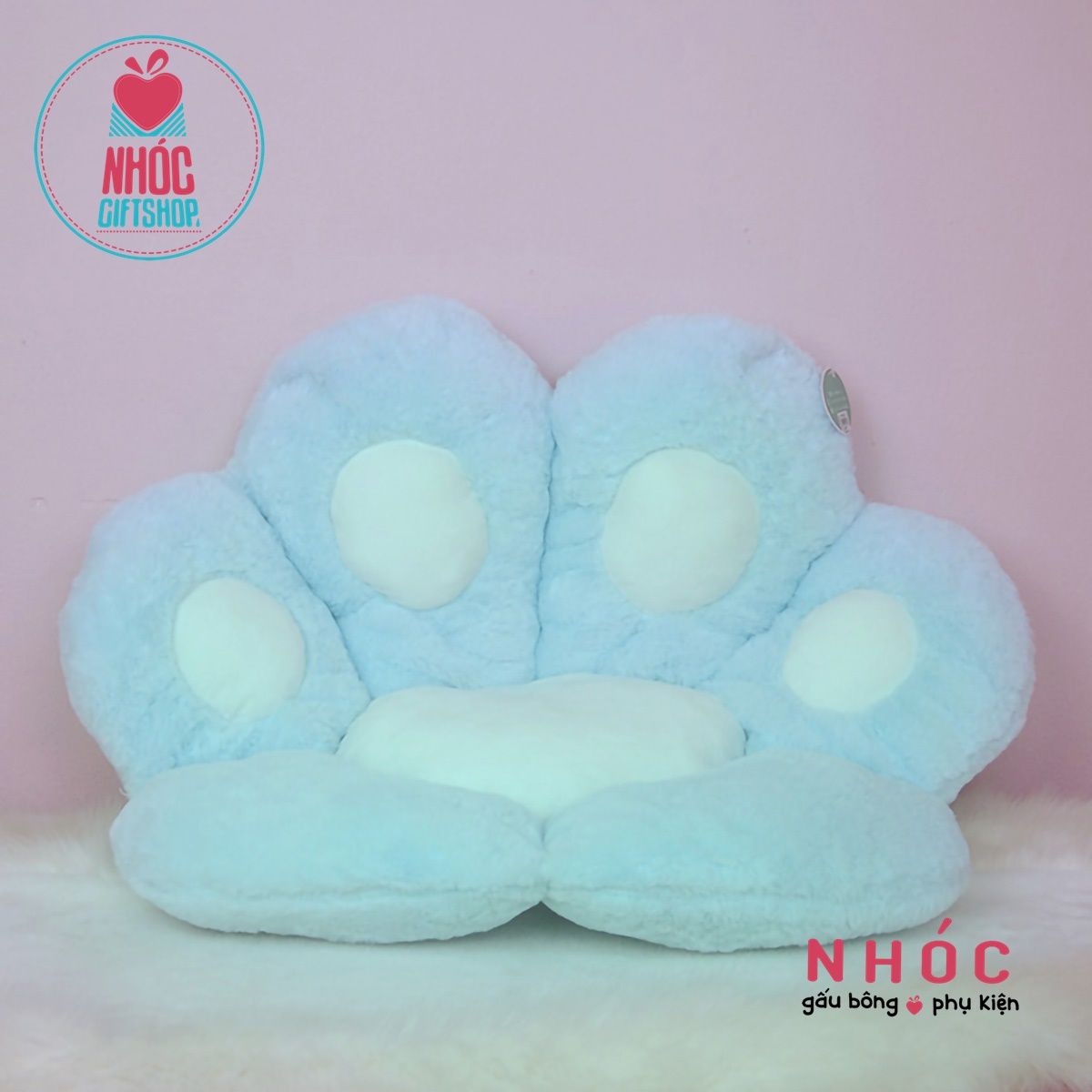Gối tựa lưng bàn chân thú - Xanh da trời - 60320