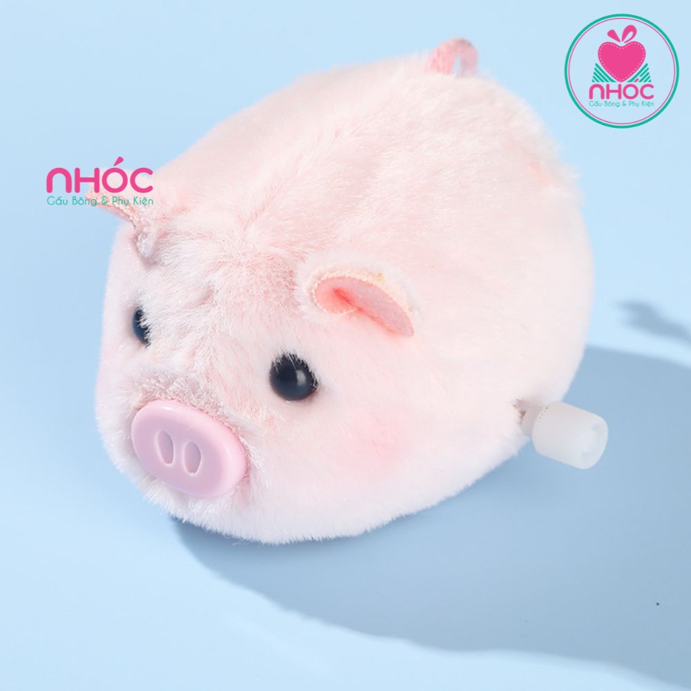 Đồ chơi thú chạy dây cót lông xù - Heo hồng - 7001