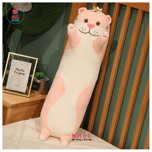 Gối ôm hổ vương miệng lông mịn - Hồng - 60220