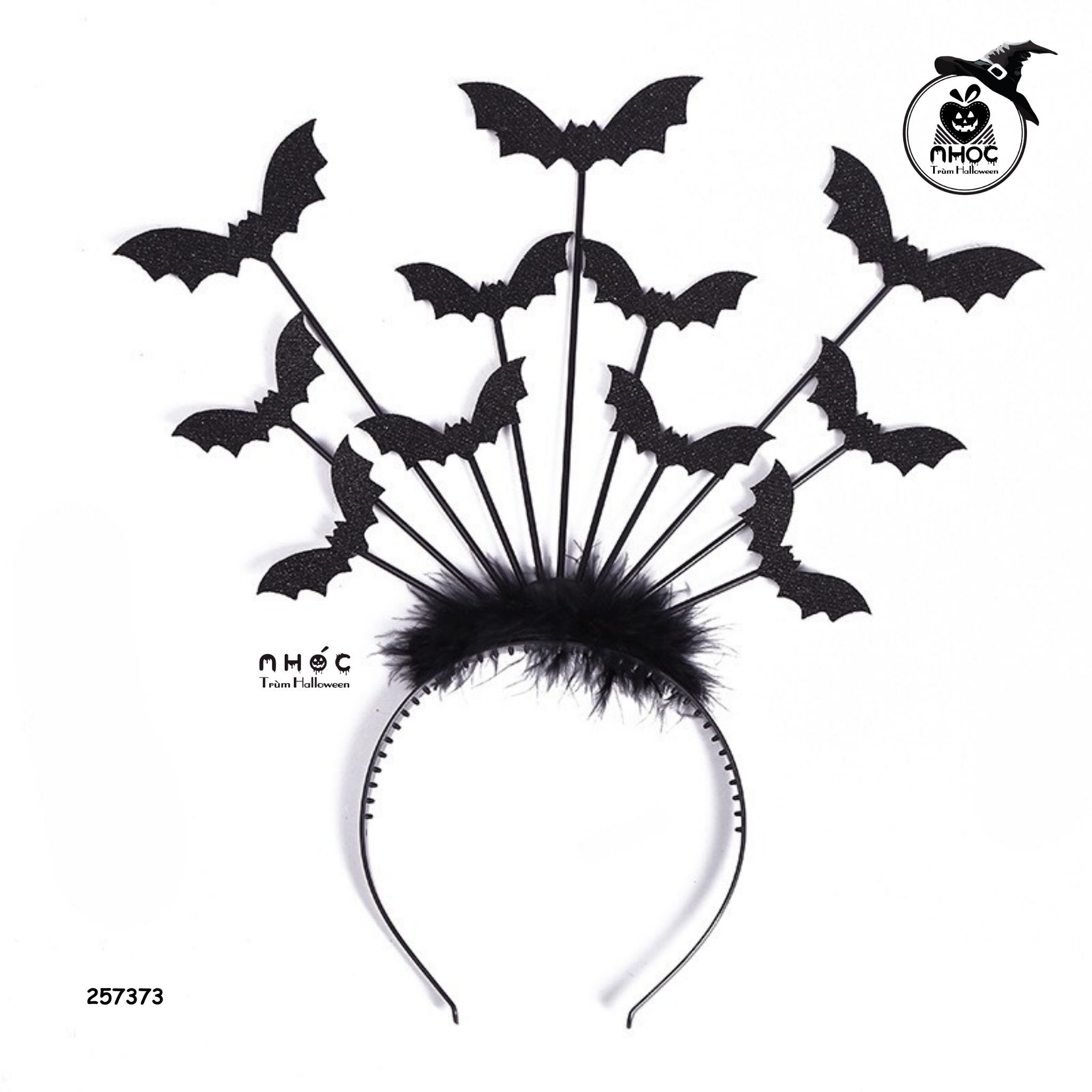 Cài tóc Halloween lông đính - Dơi - 7001