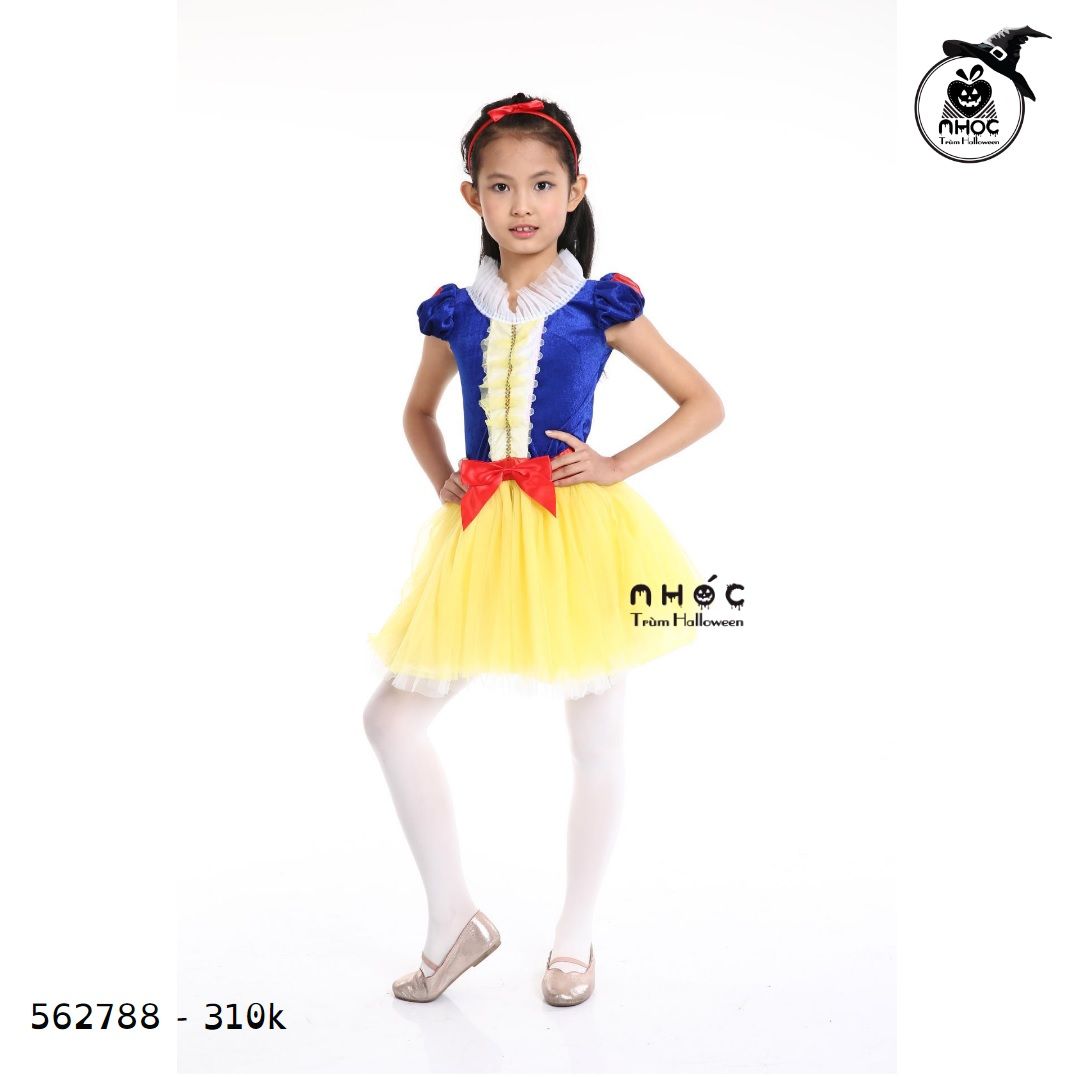 Đầm công chúa bạch tuyết vải voan combo cài - Size L - 75310