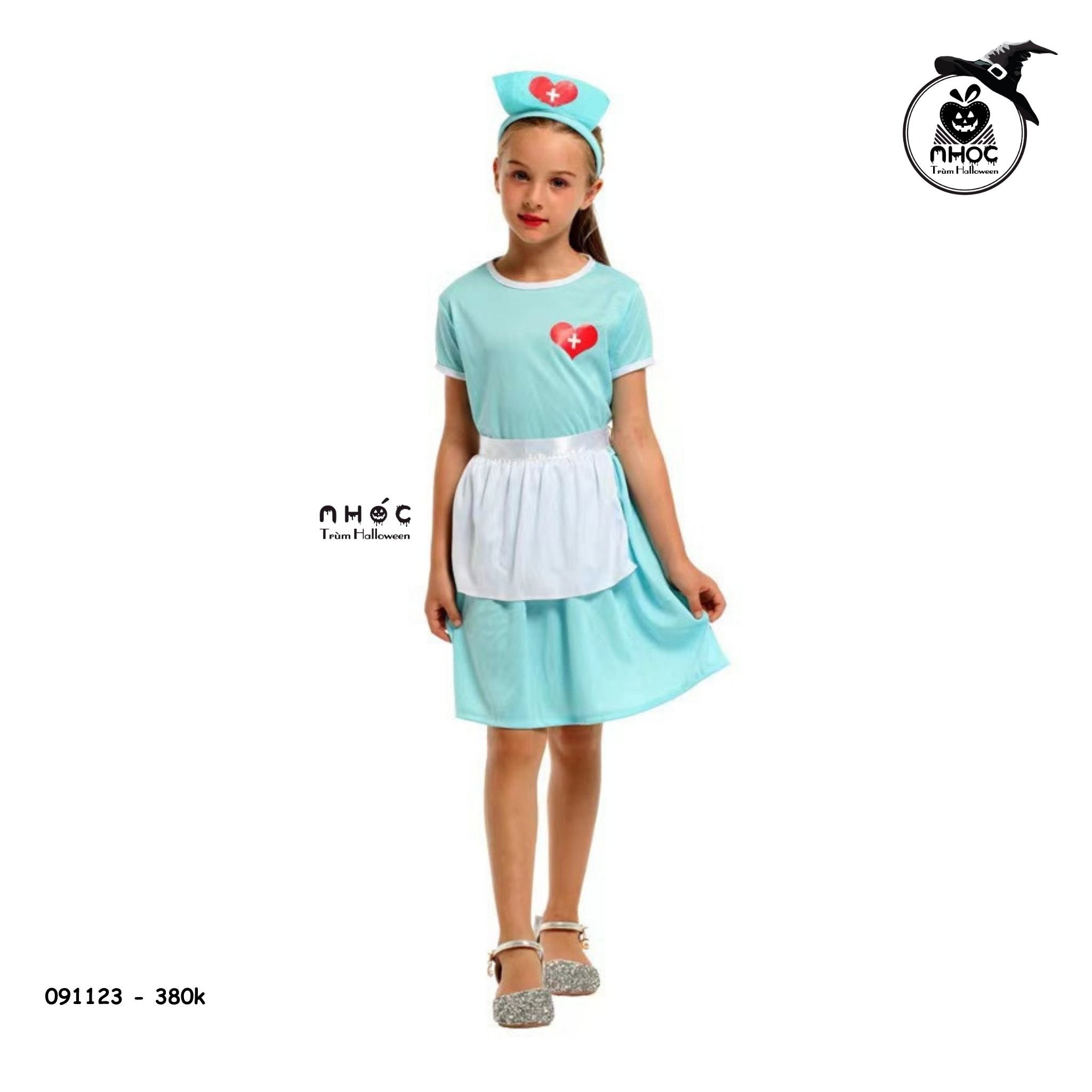 Đầm Y tá combo cài - Xanh - Size XL - 135380