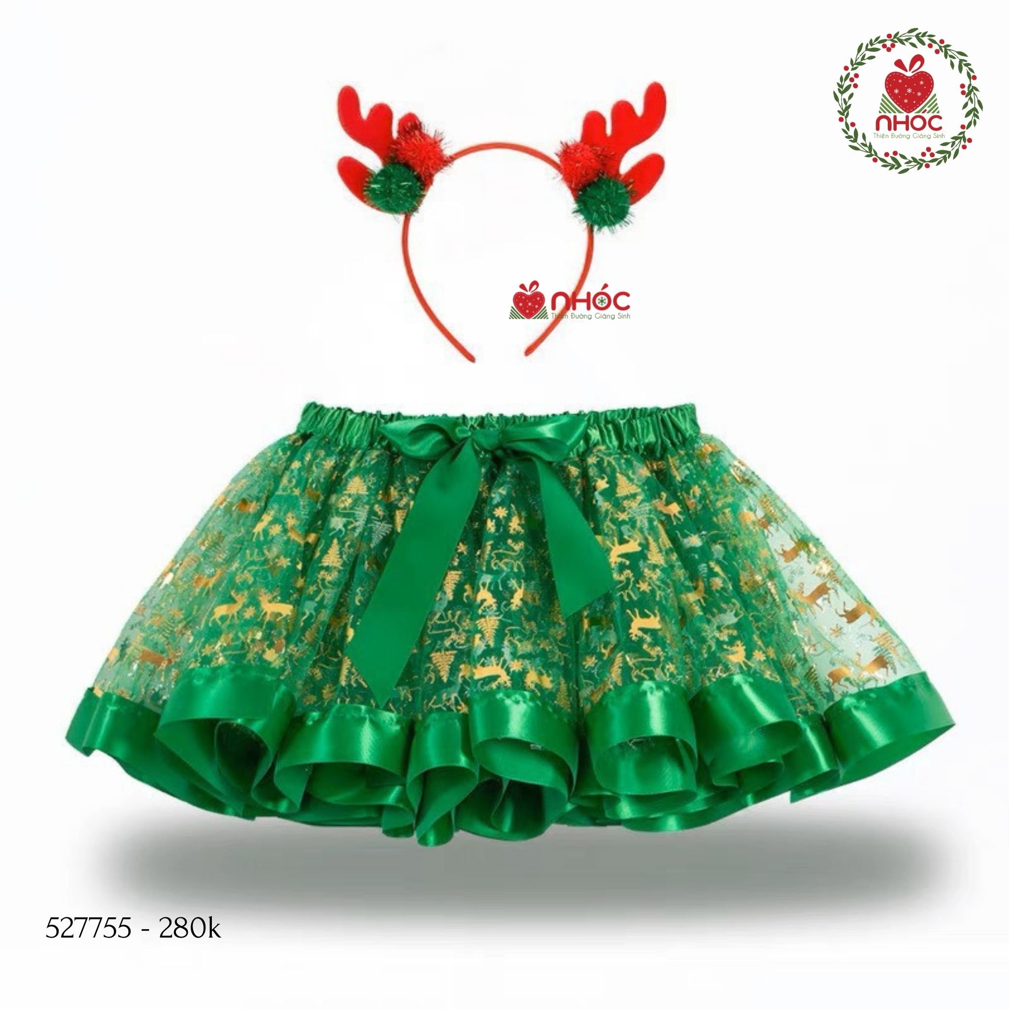 Đầm Noel combo cài váy - Xanh - size S - 28001