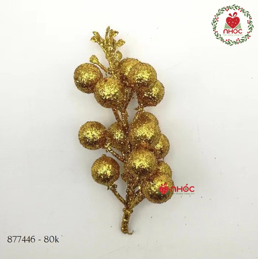 Phụ kiện trang trí noel cành cherry - Vàng - 4080