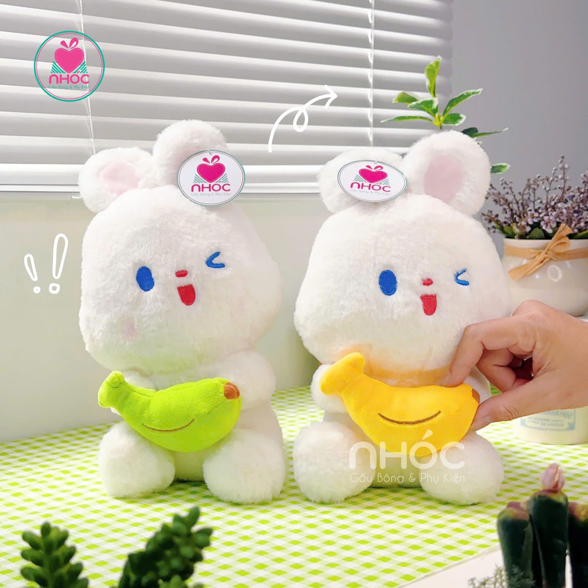 Thú bông nhỏ Thỏ ôm chuối
