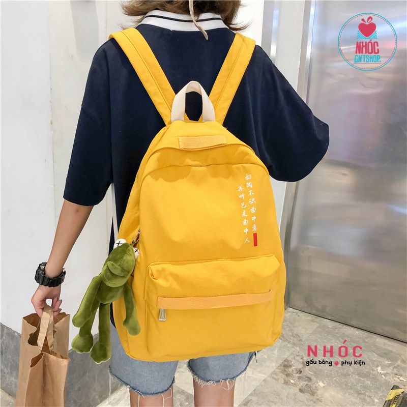 Balo vải màu combo móc khóa - 34001 - Vàng