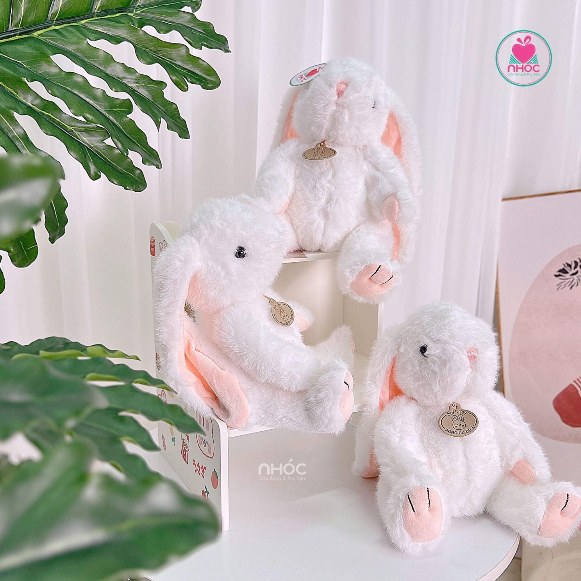 Thú bông nhỏ Thỏ bunny đeo choker - 25160