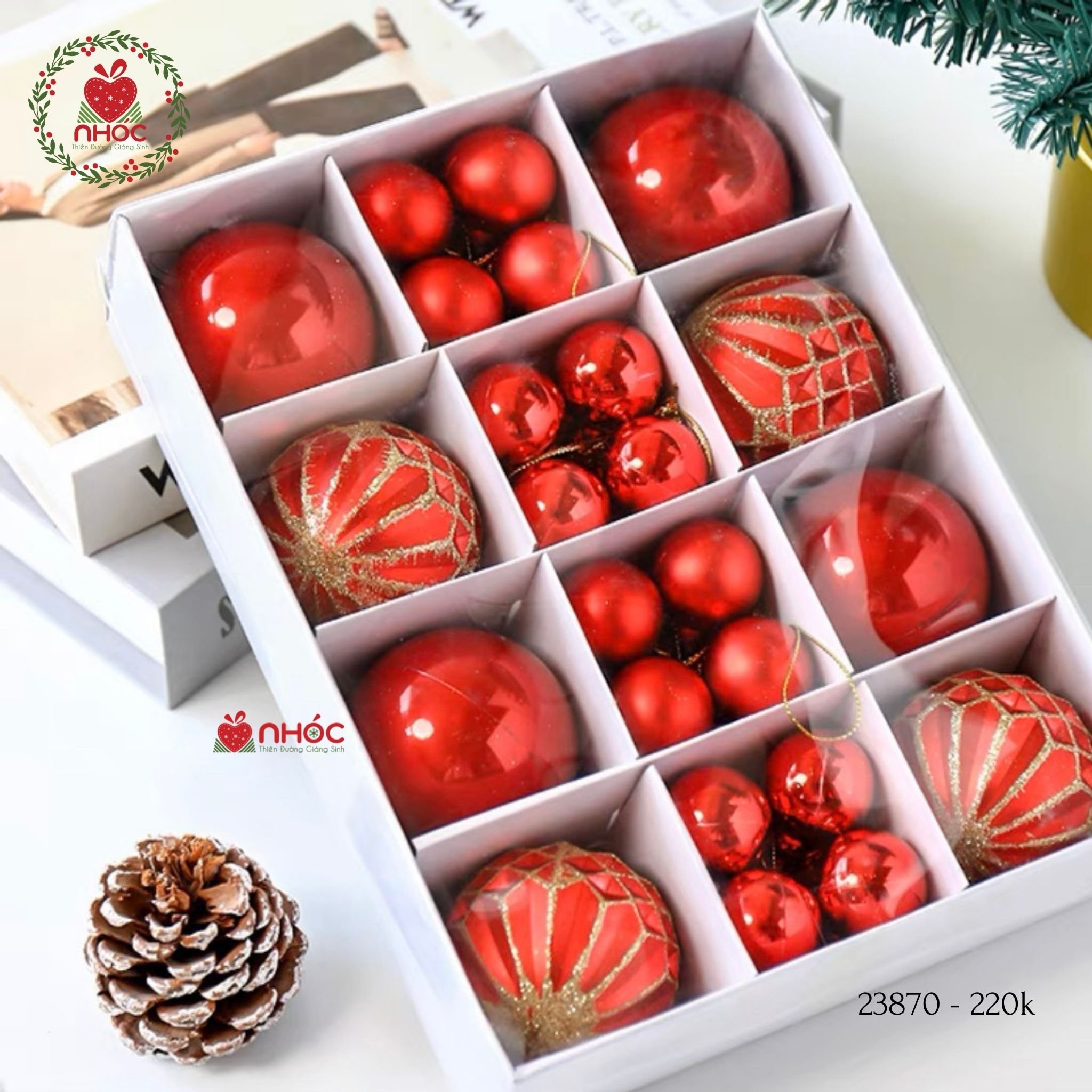 Trái châu kiểu hộp mix 8 lớn 32 nhỏ - Đỏ - 60220