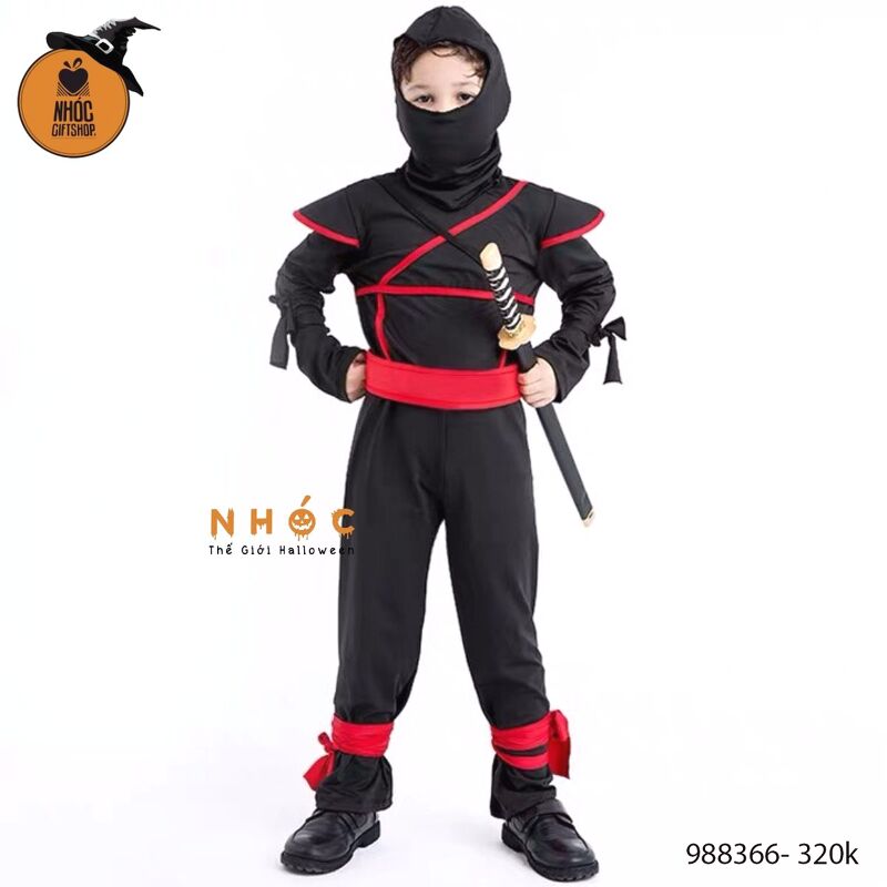 Bộ đồ Ninja viền vàng nhũ - Size XL - 140380