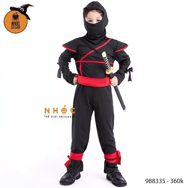 Bộ đồ Ninja viền vàng nhũ - Size L - 130380