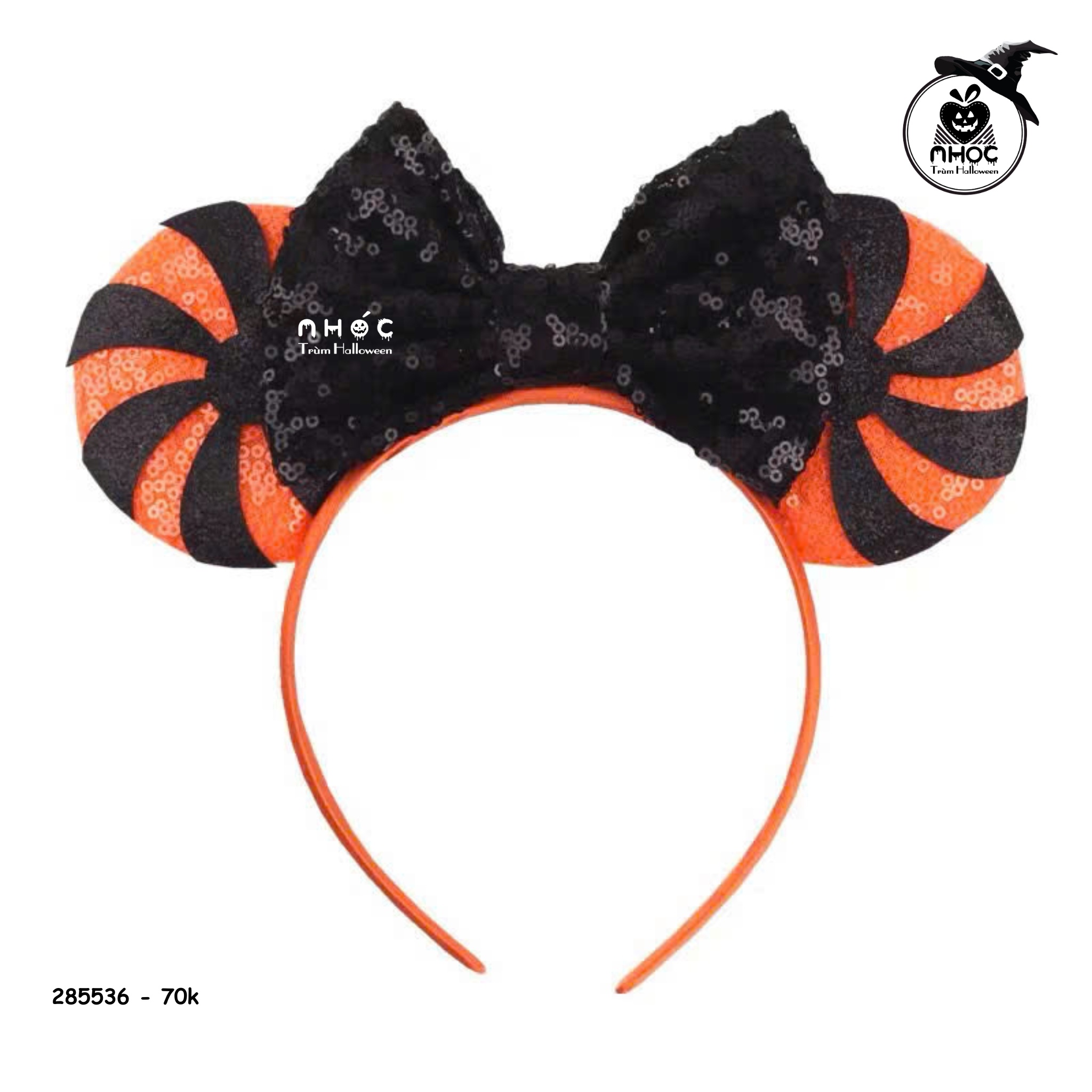 Cài tóc Halloween kiểu tai đính nơ - Đen - 7001