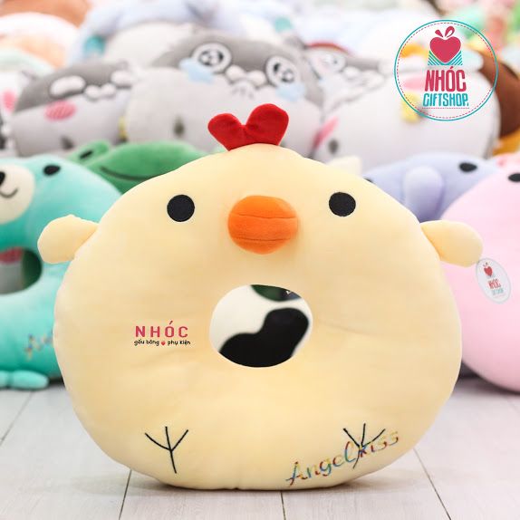 Gối kê cổ bông tròn thú - Vịt vàng - 16001