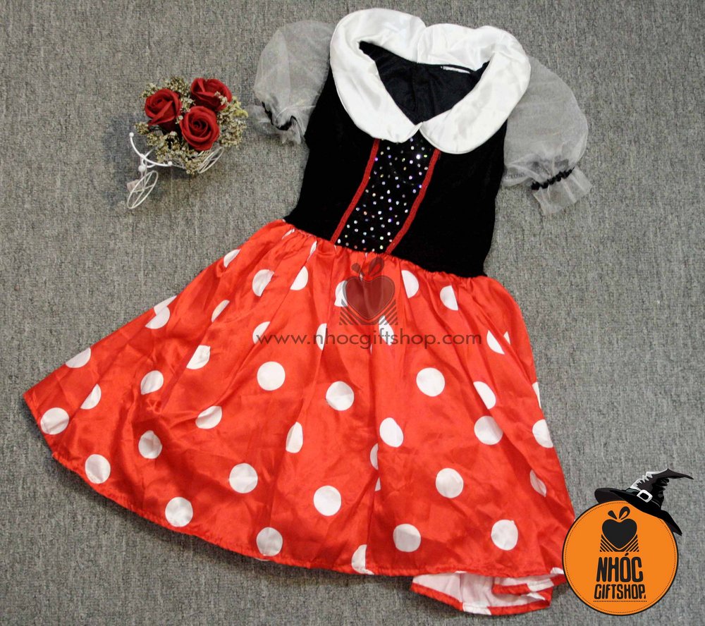 Đầm trẻ em chuột minnie đỏ 35001