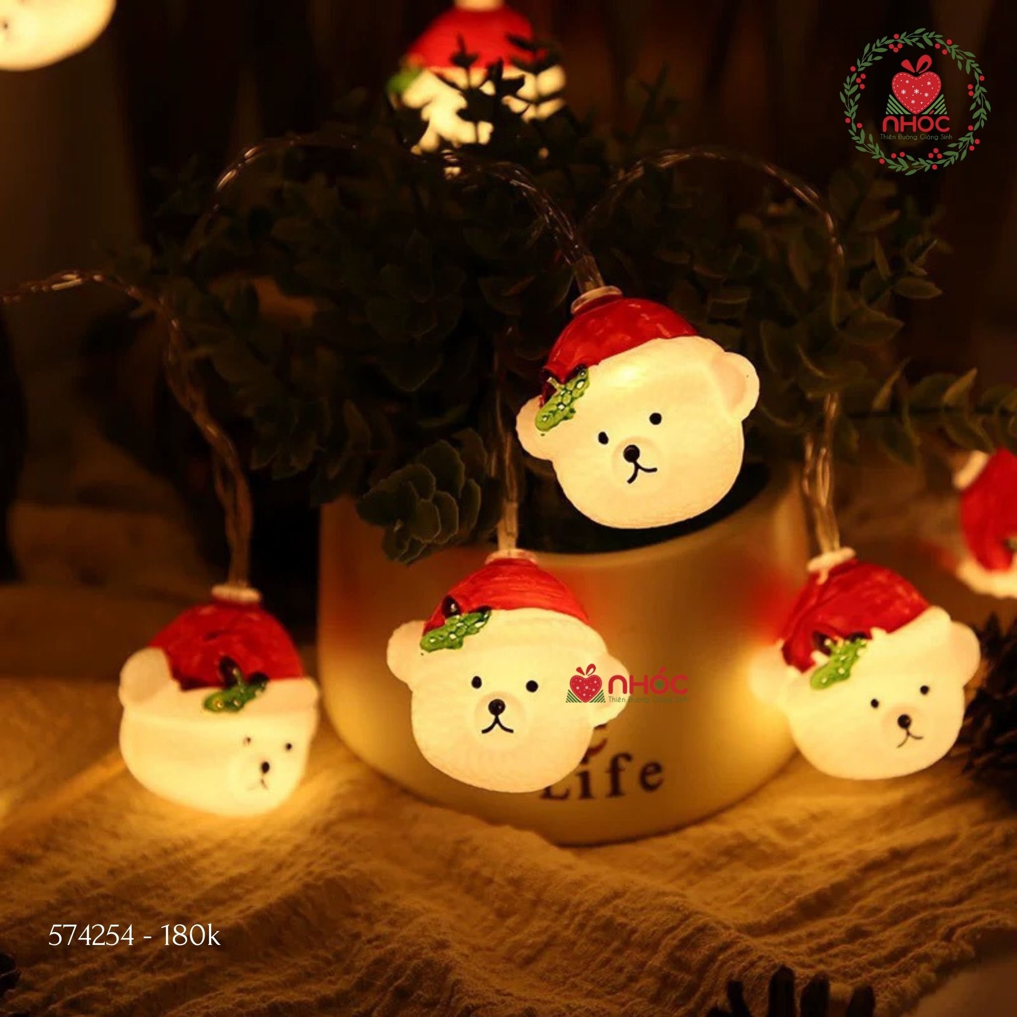 Dây đèn Noel kiểu - Đầu Gấu - 10 bóng - 18001