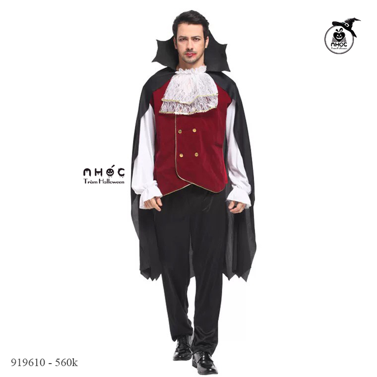 Bộ đồ halloween NL bá tước Dracula vải nhung - 180560