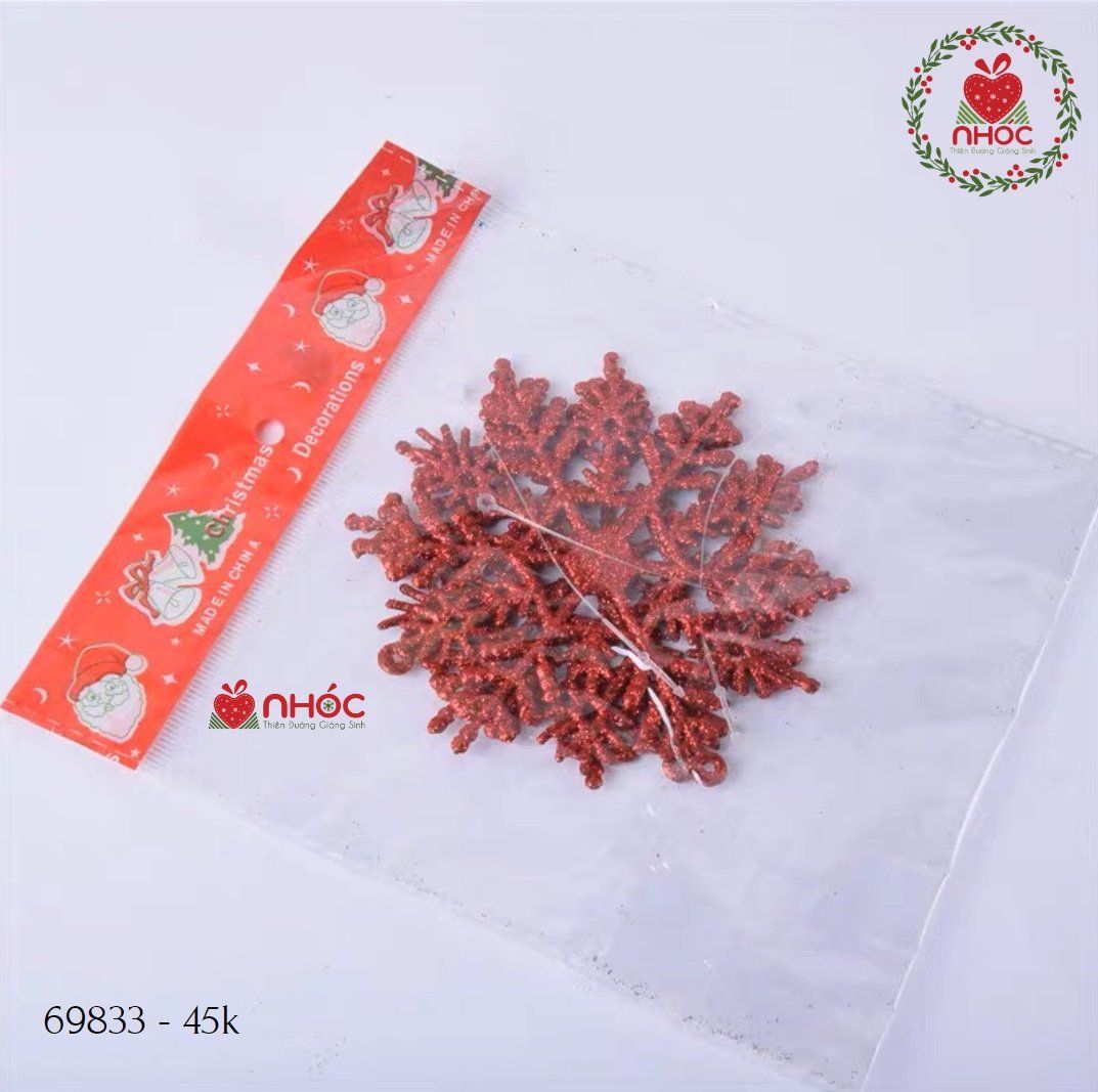 Phụ kiện trang trí noel bông tuyết kim tuyến bộ 3 - 4501
