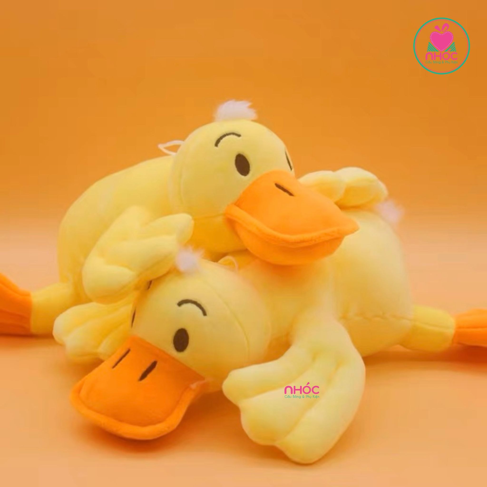 Thú bông nhỏ vịt meme lông mịn nằm - Vàng - 8501
