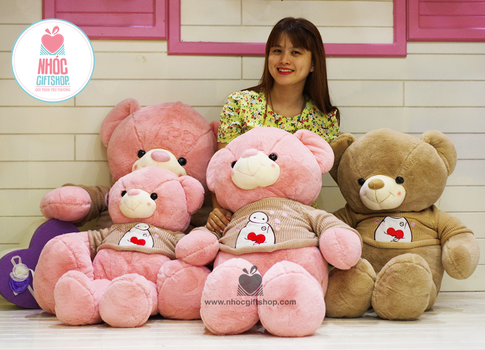 Gấu teddy áo len baymax