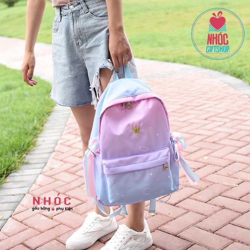 Balo vải loang màu hồng xanh - 34001