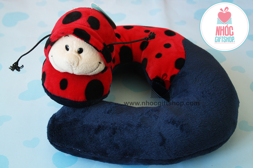 Gối kê cổ bông nici 2 màu 18001 - Bọ đỏ - Xanh navy