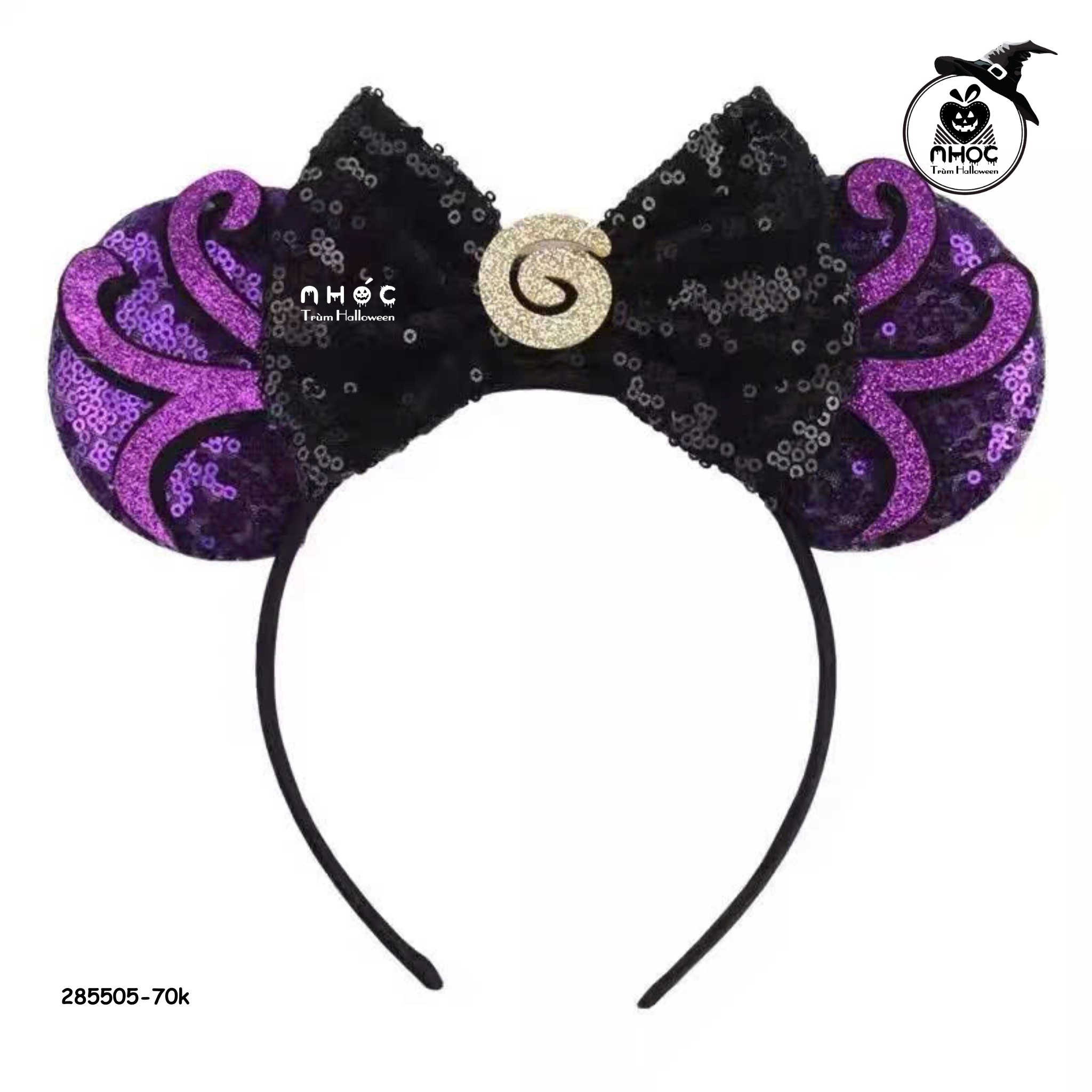 Cài tóc Halloween kiểu tai đính nơ - Nơ xoắn - 7011