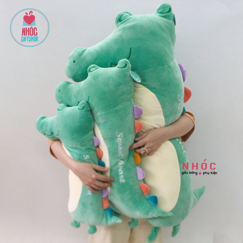 Thú bông khủng long dẹp lông mịn đứng - Xanh lá cây - 100480