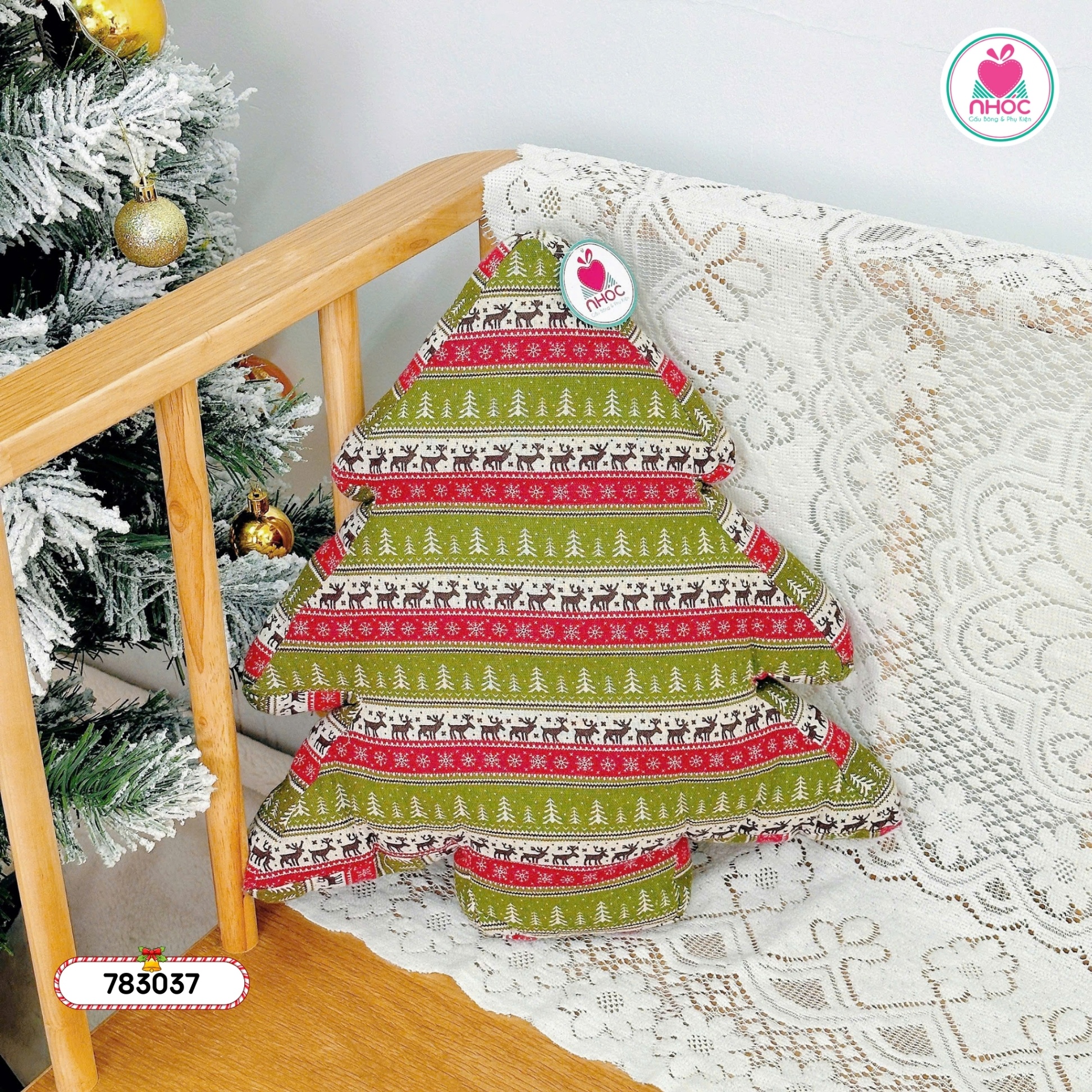 Gối bông noel cây thông - Đỏ - 45280