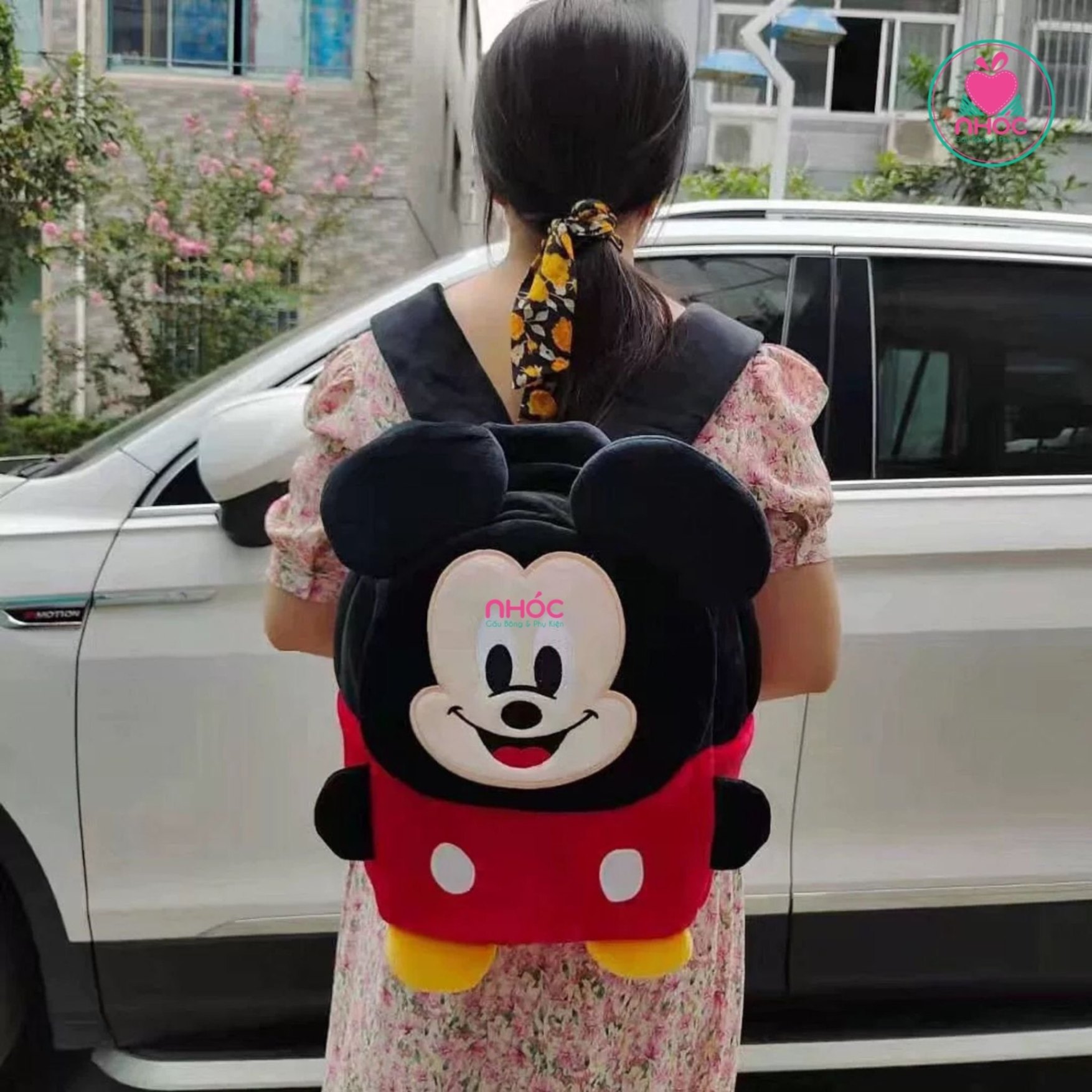Balo bông nắp gập kiểu thú - Mickey - 2801