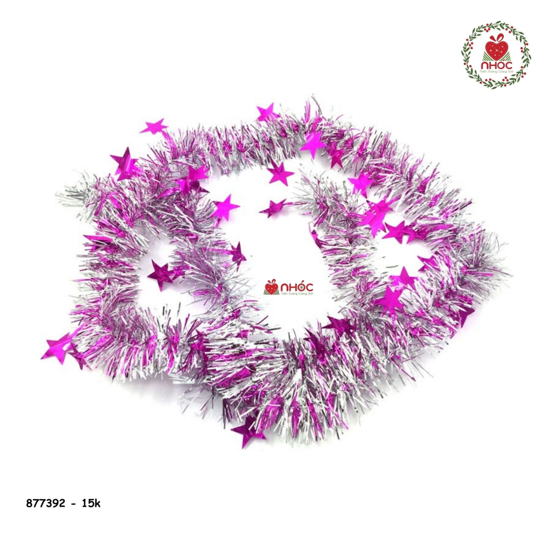 Dây kim tuyến xù tuyết sao - Hồng - 17015