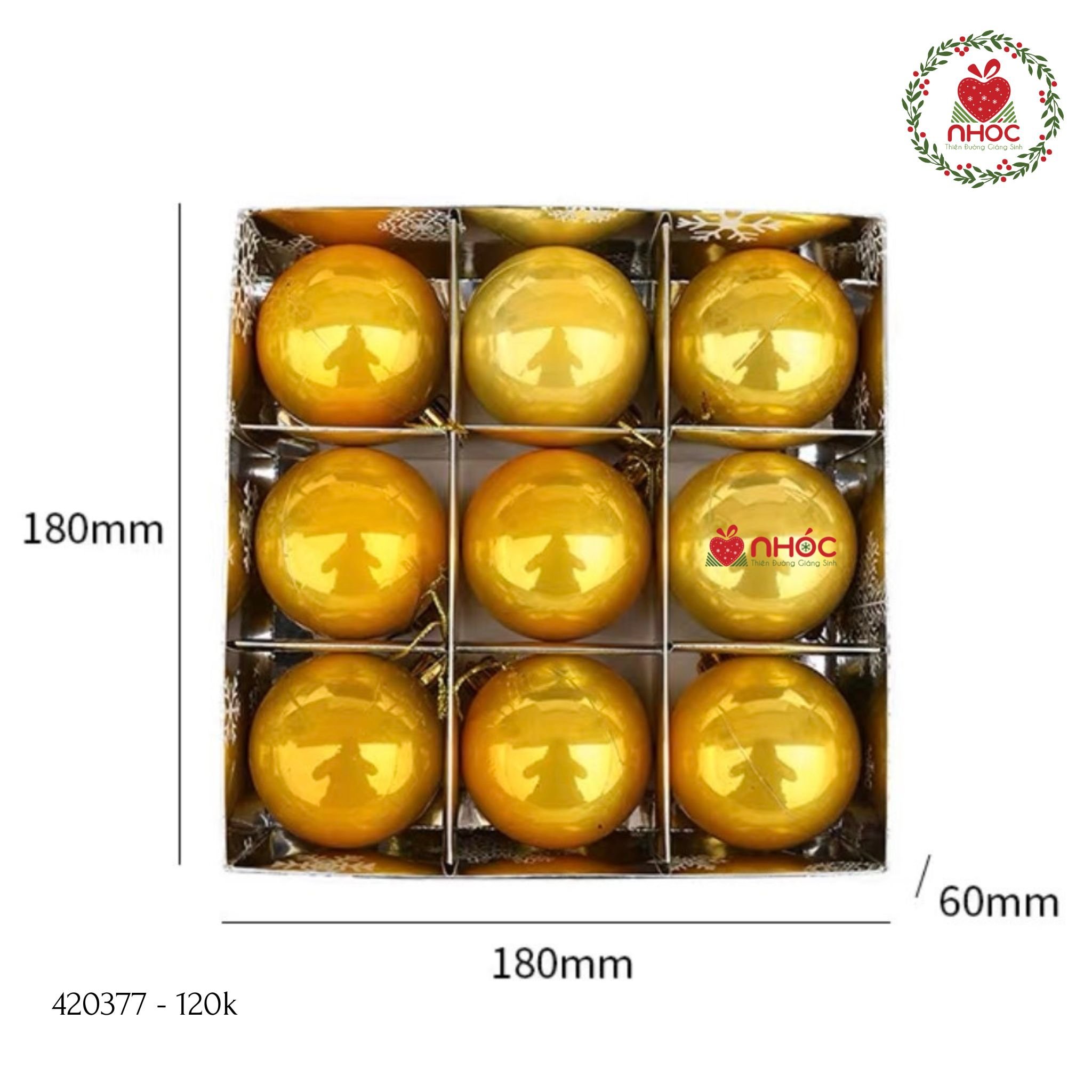 Trái châu kiểu hộp vuông bộ 9 trái - Vàng - 60120