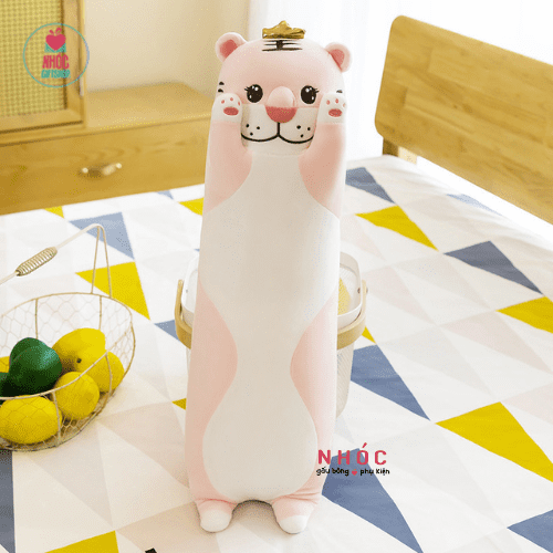 Gối ôm hổ vương miệng lông mịn - Hồng - 80320