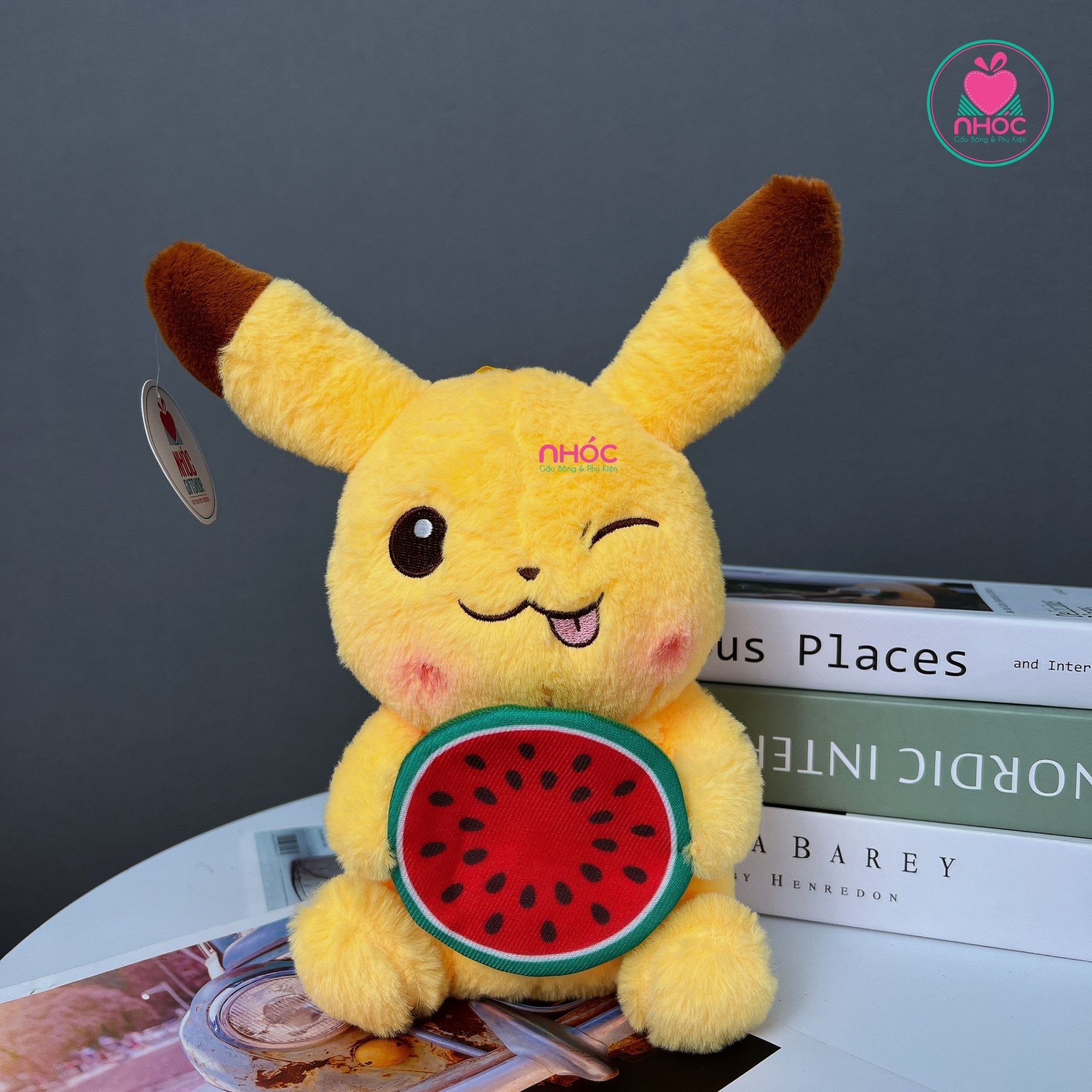 Thú bông Pokemon ôm trái cây lông xù ngồi - Dưa hấu - 11001