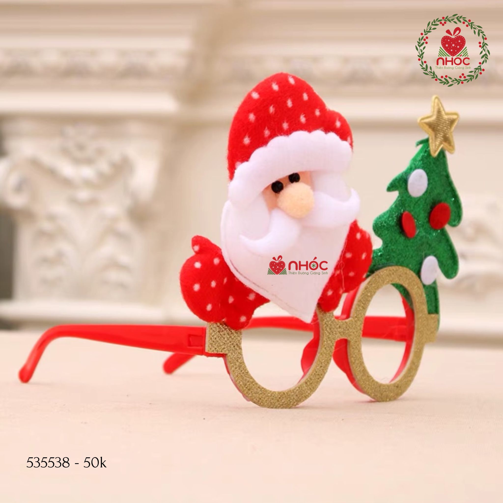 Phụ kiện Noel mắt kính cây thông - Ông già - 5001
