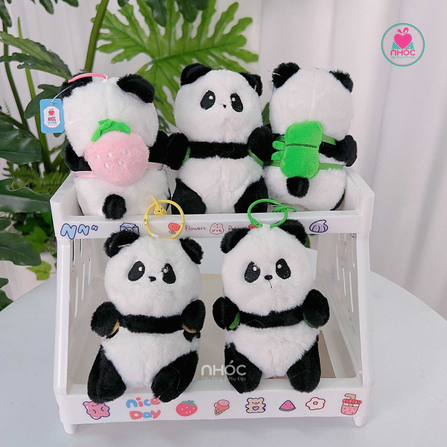 Móc khoá bông Panda đeo balo - 9501