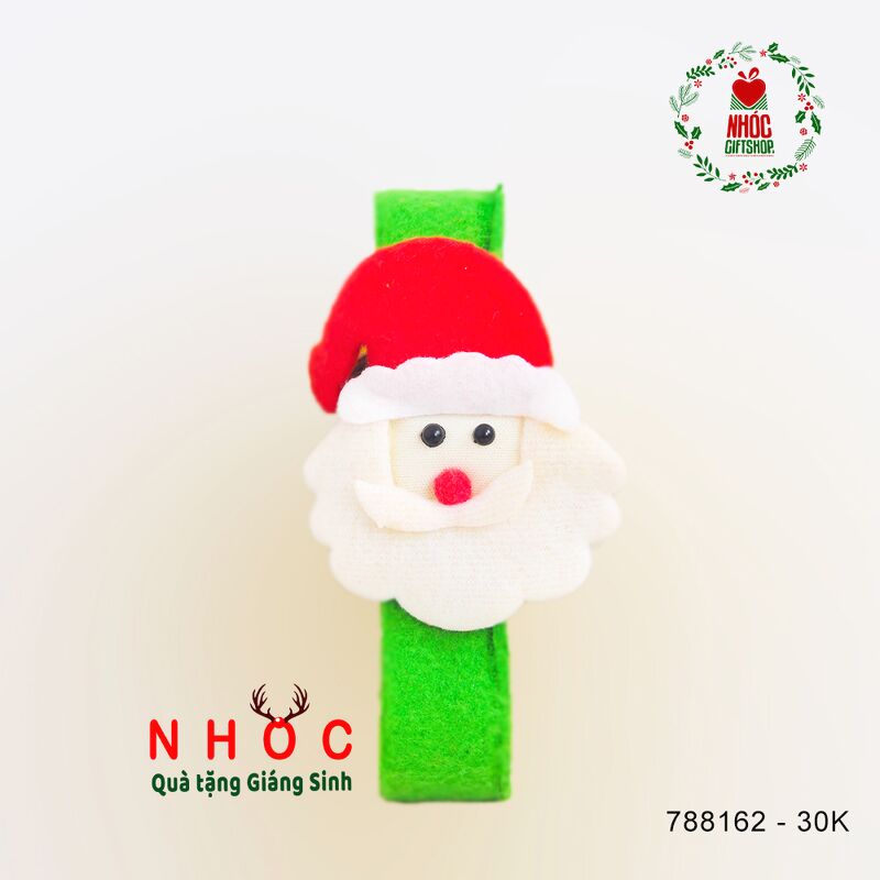 Đồng hồ đeo tay noel 3001 - ông già noel - Xanh lá cây