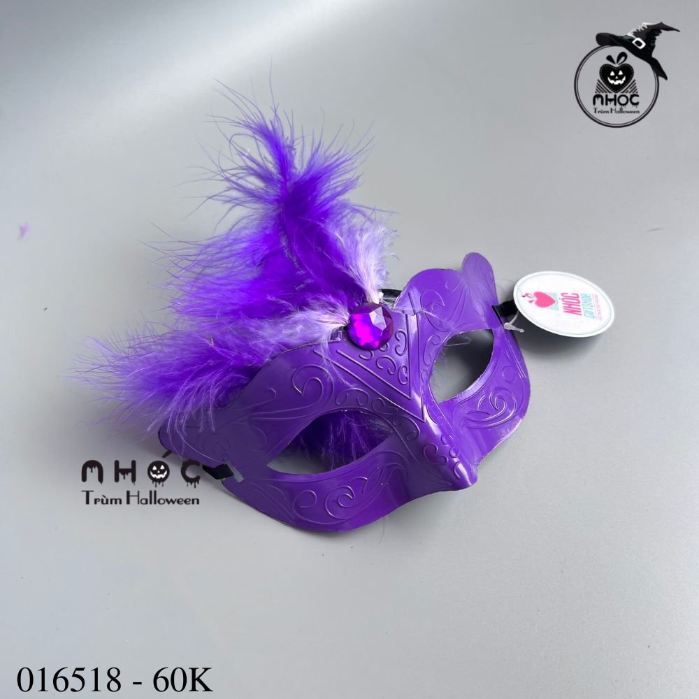 Mặt nạ nhựa hoa văn lông vũ - Tím - 6001