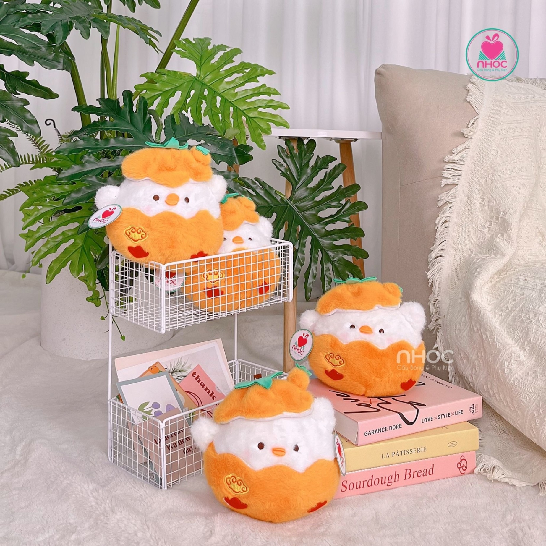 Thú bông nhỏ gà con lông xù - Cam - 17110