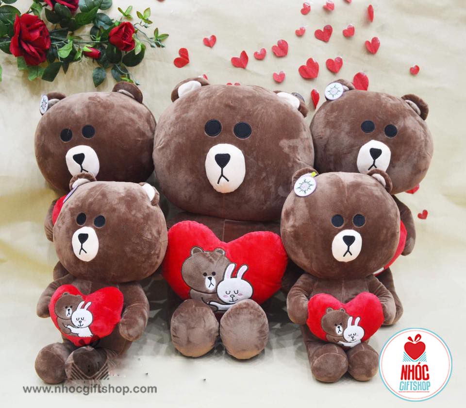 Thú bông gấu Brown ôm tim - 60380