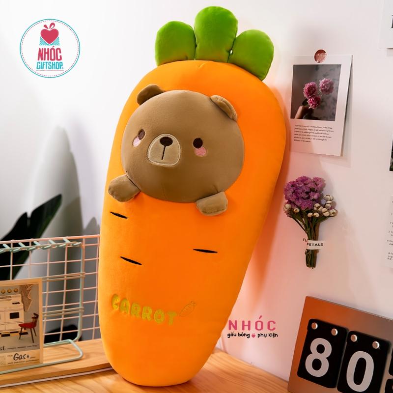 Gối ôm kiểu cà rốt mặt thú lông mịn - Rilakuma Nâu - 60250