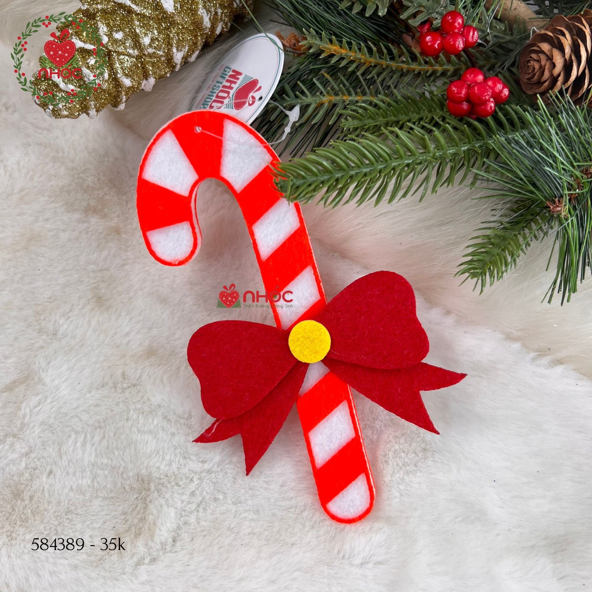 Phụ kiện trang trí noel gậy nỉ - 1535