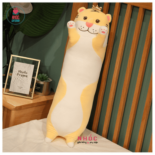 Gối ôm hổ vương miệng lông mịn - Vàng - 60220