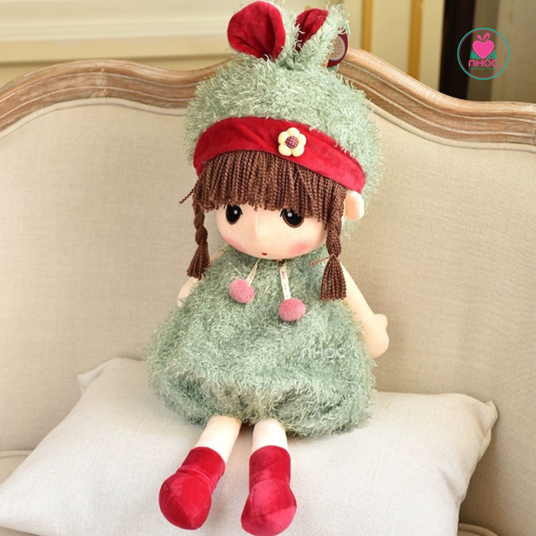 Búp bê bông Lông tưa - Xanh lá cây - 40220