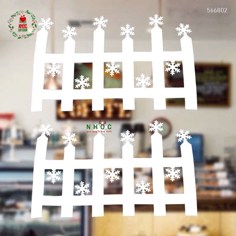 Mô hình trang trí noel mút bộ 2 hàng rào bông tuyết - 6750