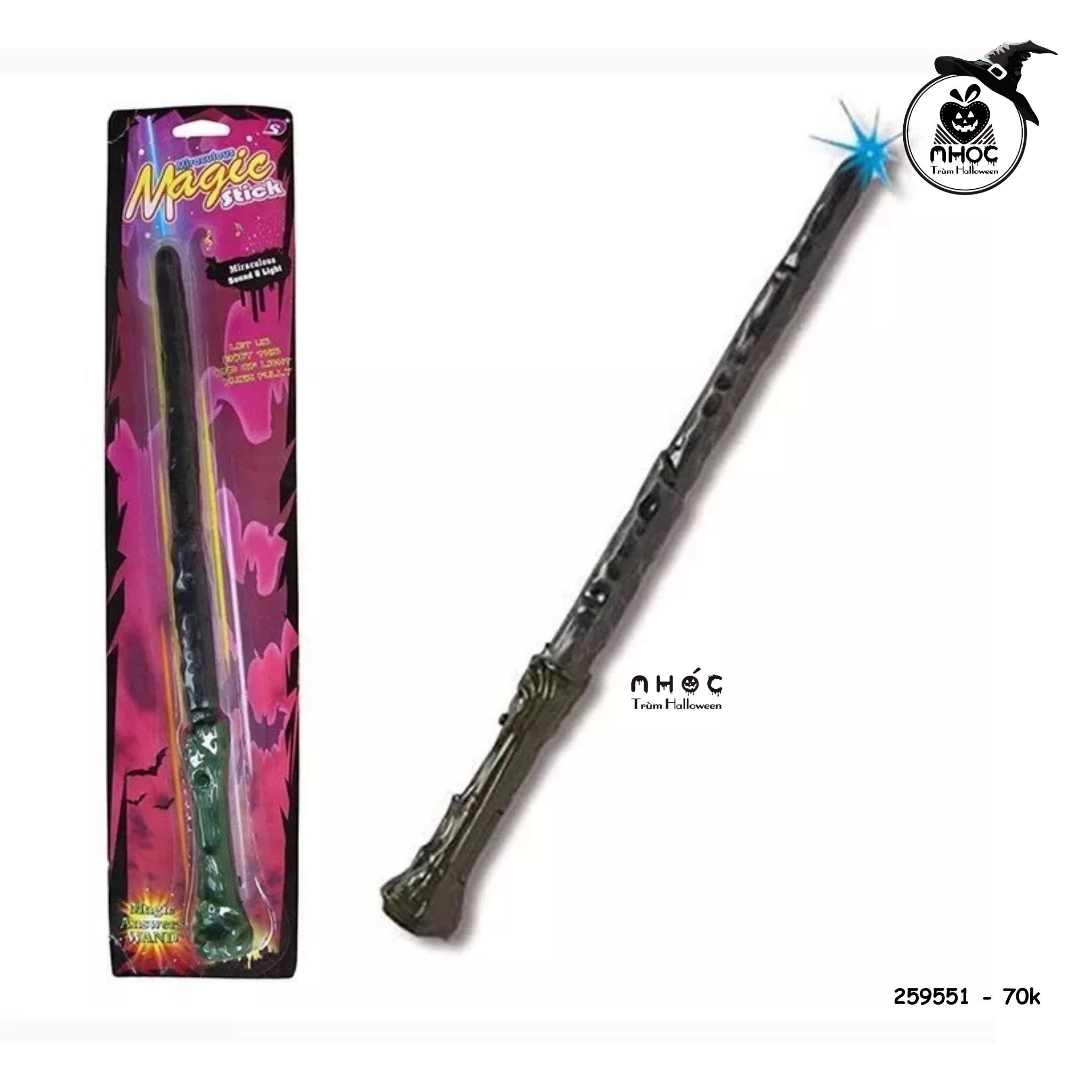 Đũa thần harry potter có đèn - Xanh lá - 7001